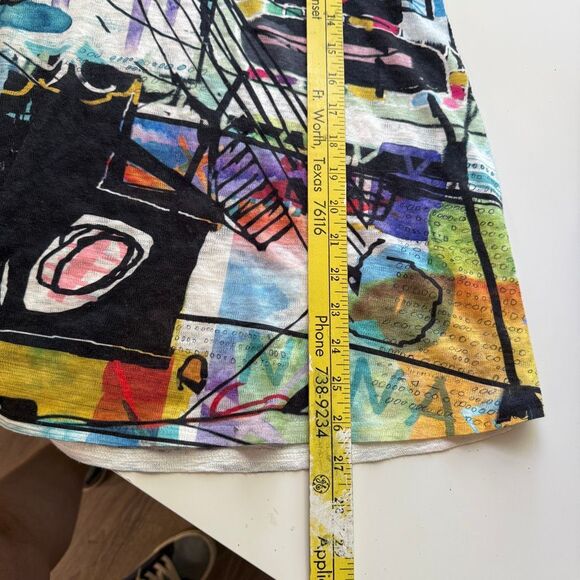 ET Lois Blouse Art To Wear Colorful 3/4 Sleeve Abstract, Size Medium - Picture 8 of 10